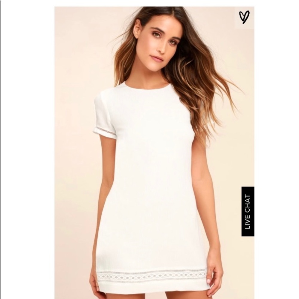 Lulu’s Perfect Time White Shift Dress XS